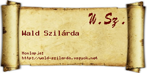 Wald Szilárda névjegykártya